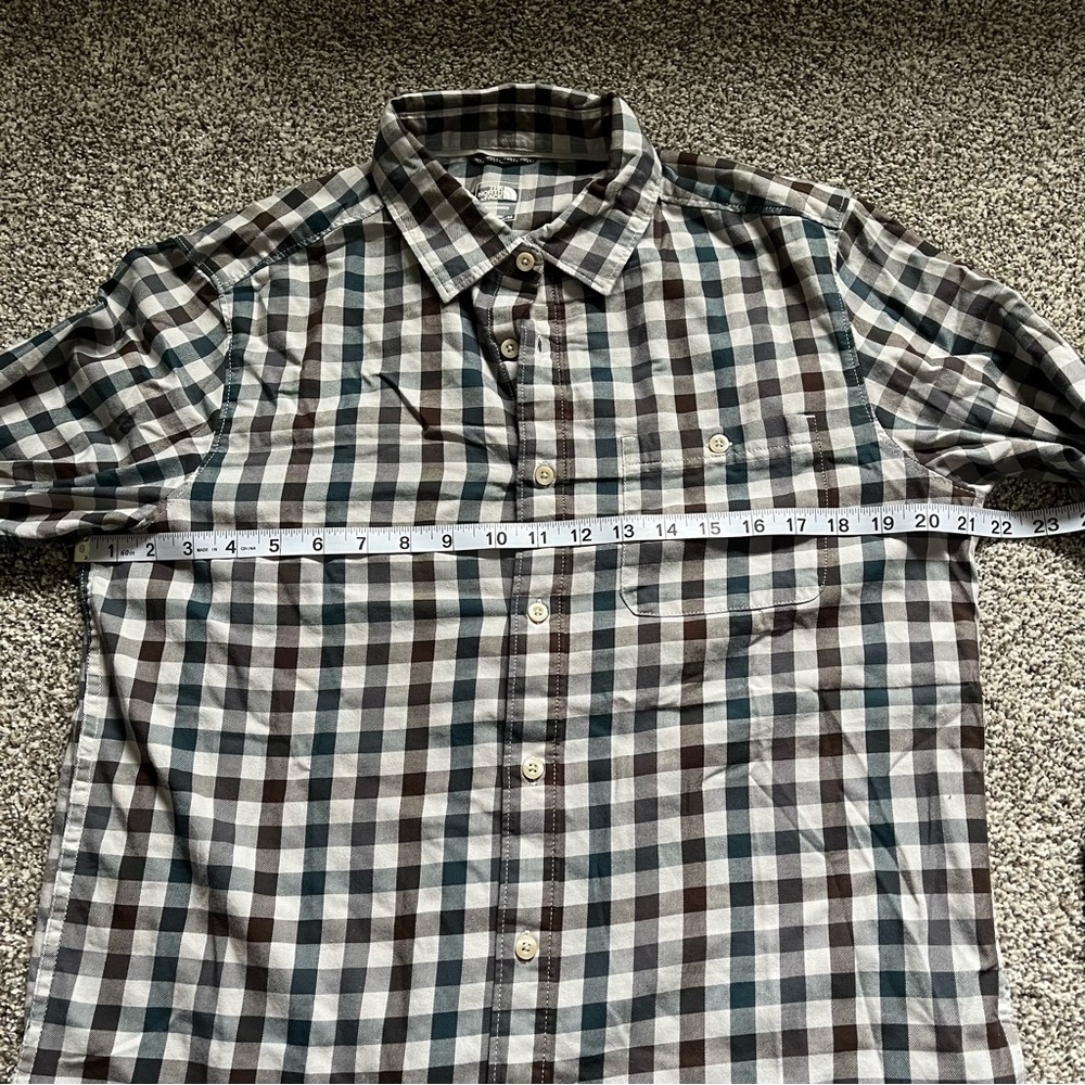 The North Face Grey Plaid Long Sleeve Button Up Mens M - Picture 5 of 7